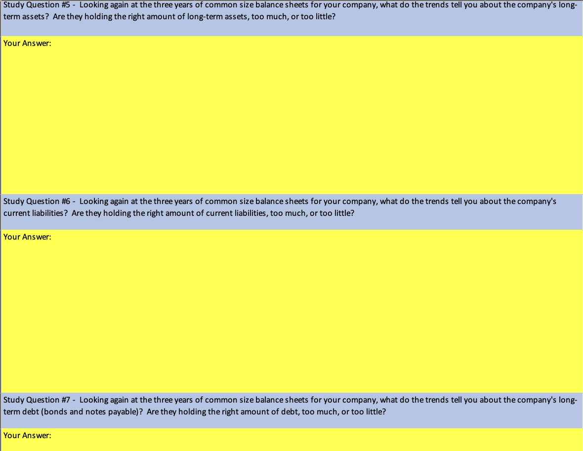 using Ratio Analysis, the CFO has asked you to prepare a Common