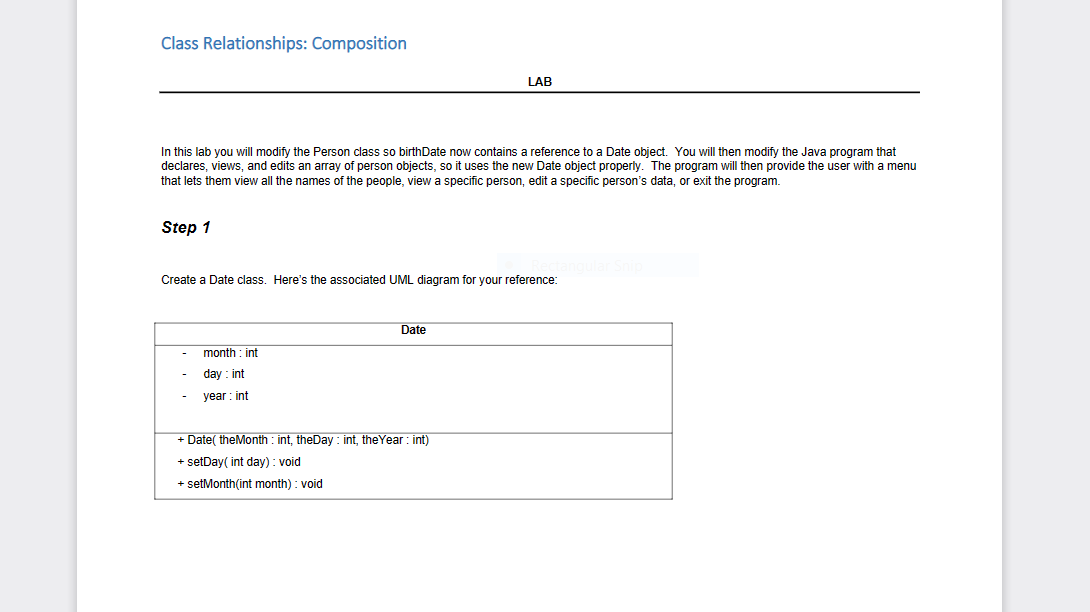 n this lab you will modify the Person class so birthDate now