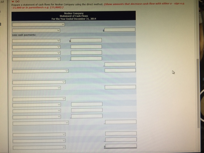 financial statements of Nosker Company. NOSKER COMPAN Balance Sheets 31 $35,840 $19,290