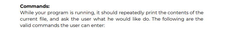 PROJECT Your task in this project is to write a command-based text