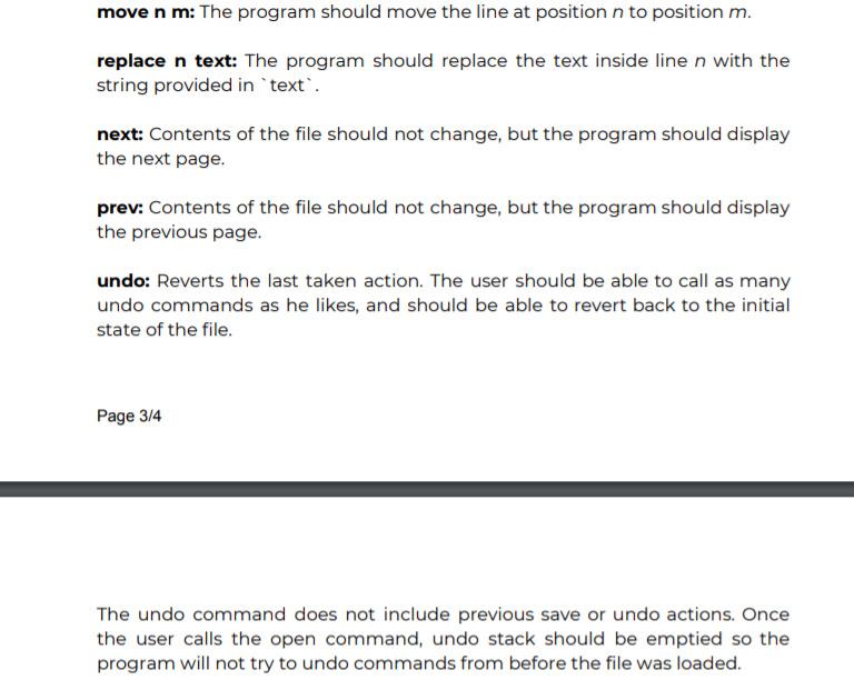 the screen, page by page. Each page consist of 10 lines. An