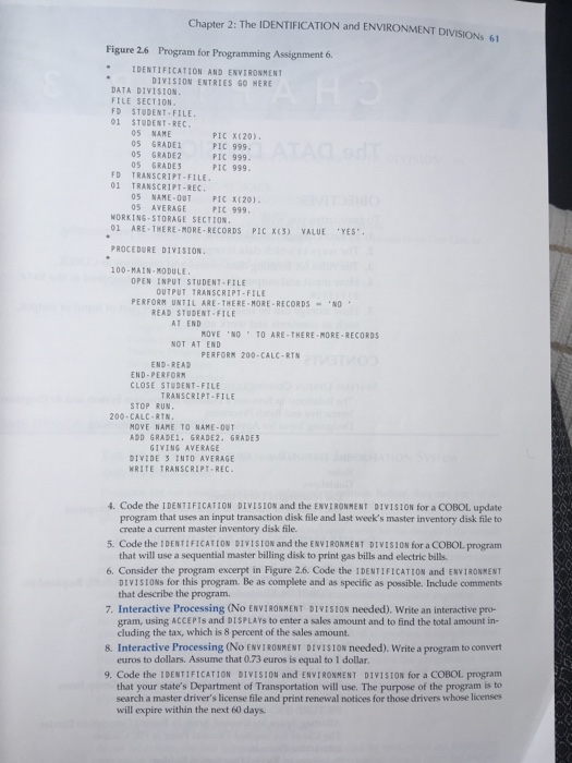  Assignment 6 figure 2.6 how do I code this? Chapter 2: