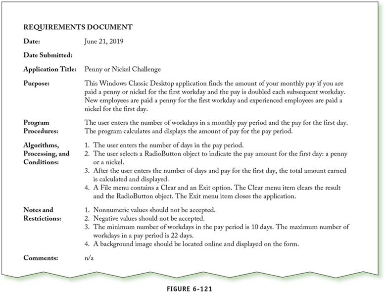  REQUIREMENTS DOCUMENT Date: Date Submitted: Application Title: Penny or Nickel Challenge