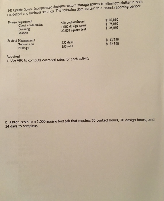 please help me with A & B. thank you 14) Upside Down,