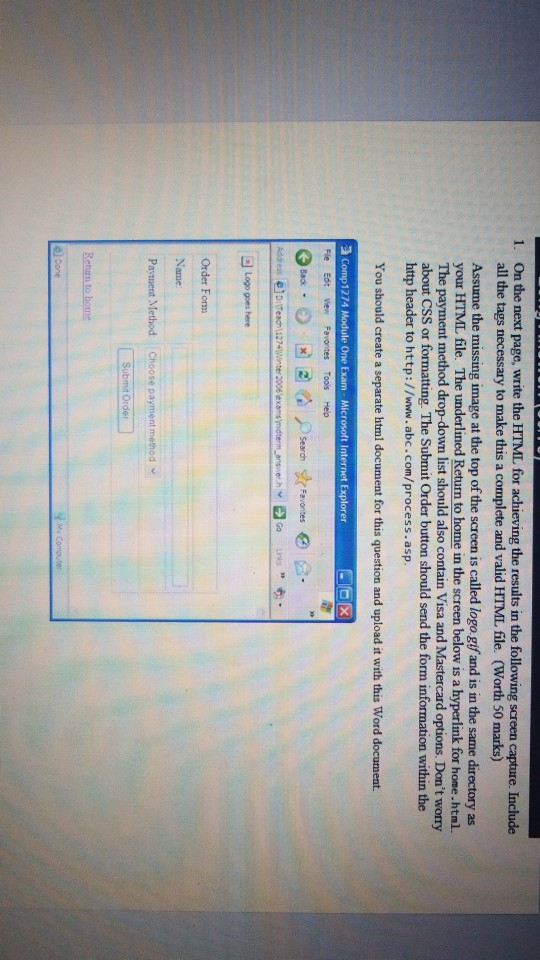  On the next page, write the HTML for achieving the results