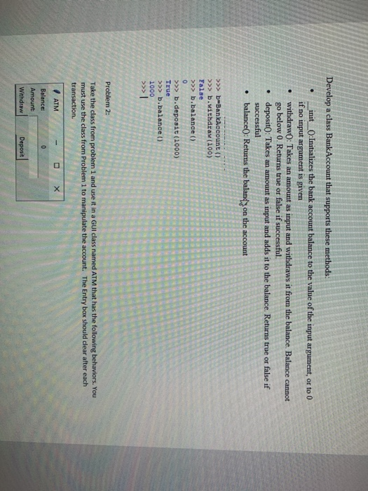  just write question2 Develop a class BankAccount that supports these methods: