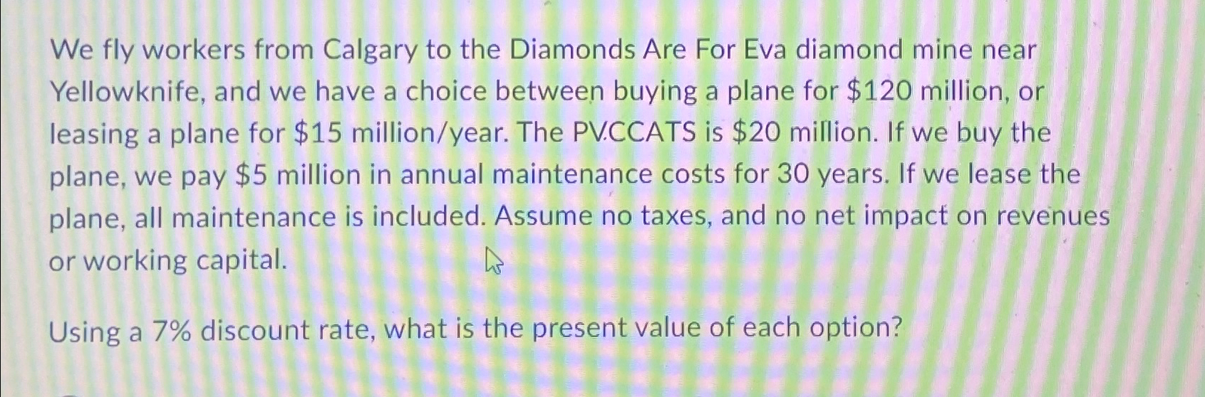  We fly workers from Calgary to the Diamonds Are For Eva