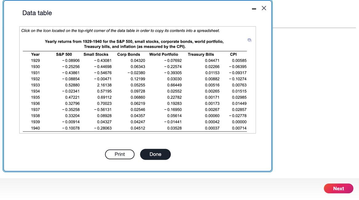 Great Depression). b. Compute the variance and standard deviation for each of
