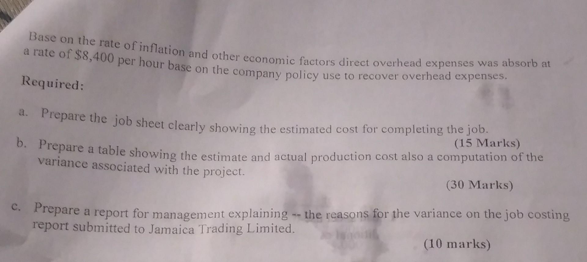 for a job to build a Conference Room at Jamaica Trading 1