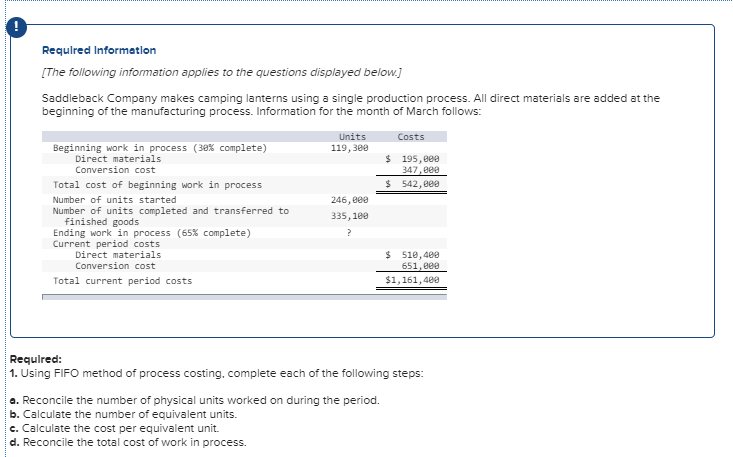  Please TYPE answer with equation. Thank you. Required Information [The following