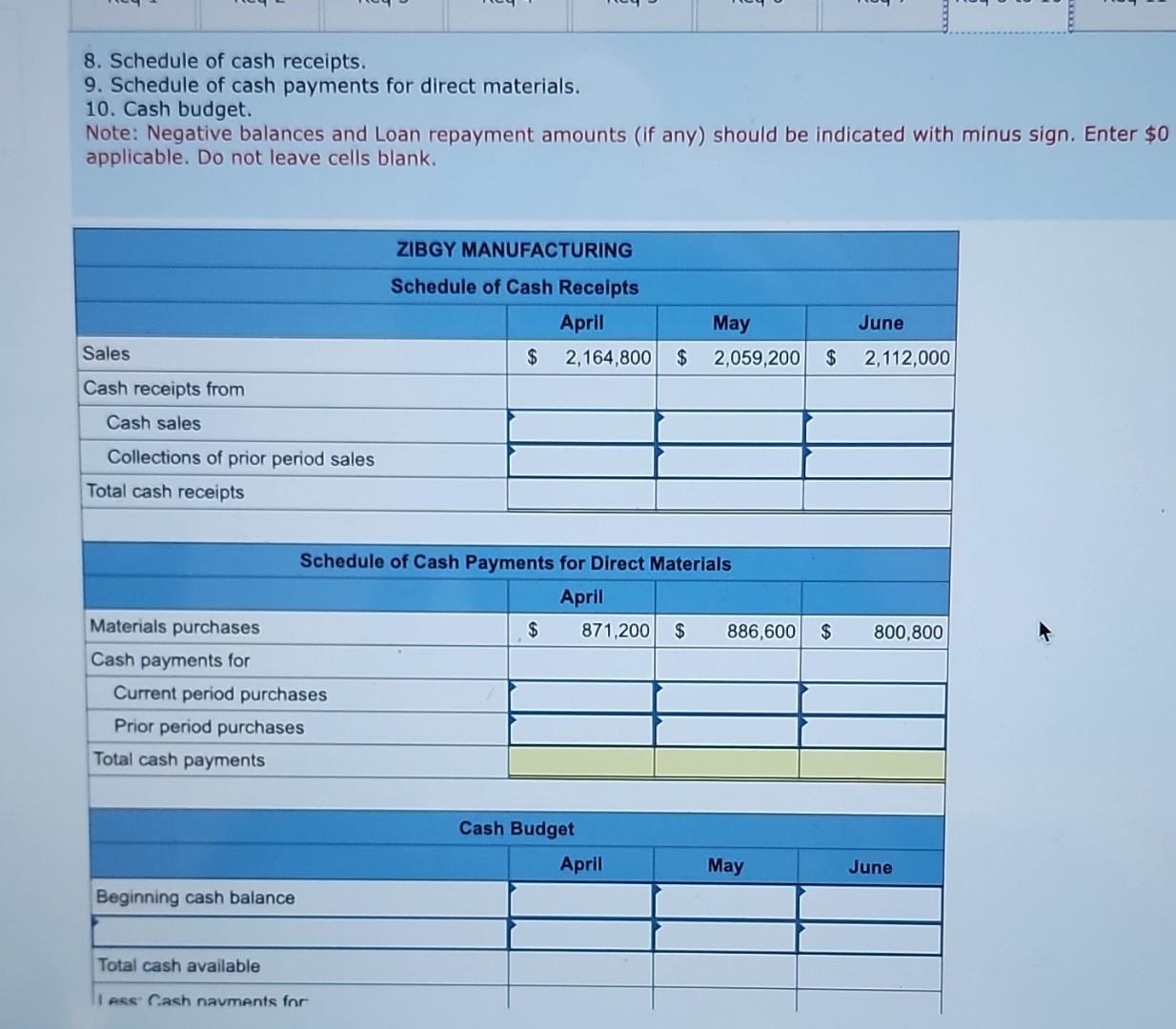 materials purchases are fully paid in the next month (none are paid
