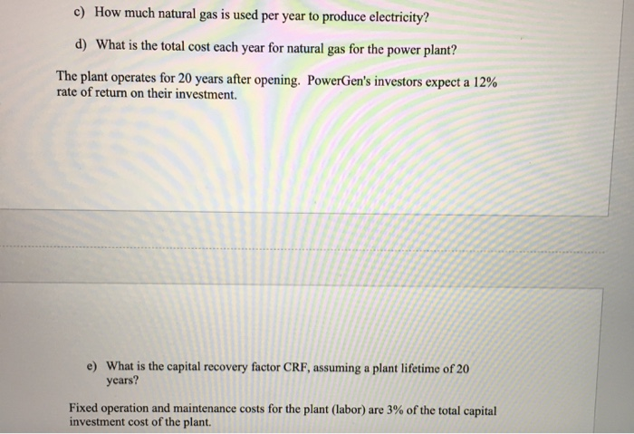 [25 points) The "PowerGen" company is building a 100 Megawatt (1 MW