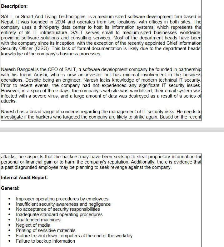  Clear description about task based on above scenior almost 2000 words