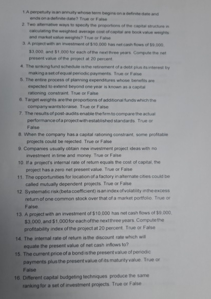  A perpetuity is an annuify whose term begins on a definite