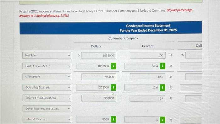 stockholders' equity for both companies. (Round answers to 1 decimal ploce, eg.