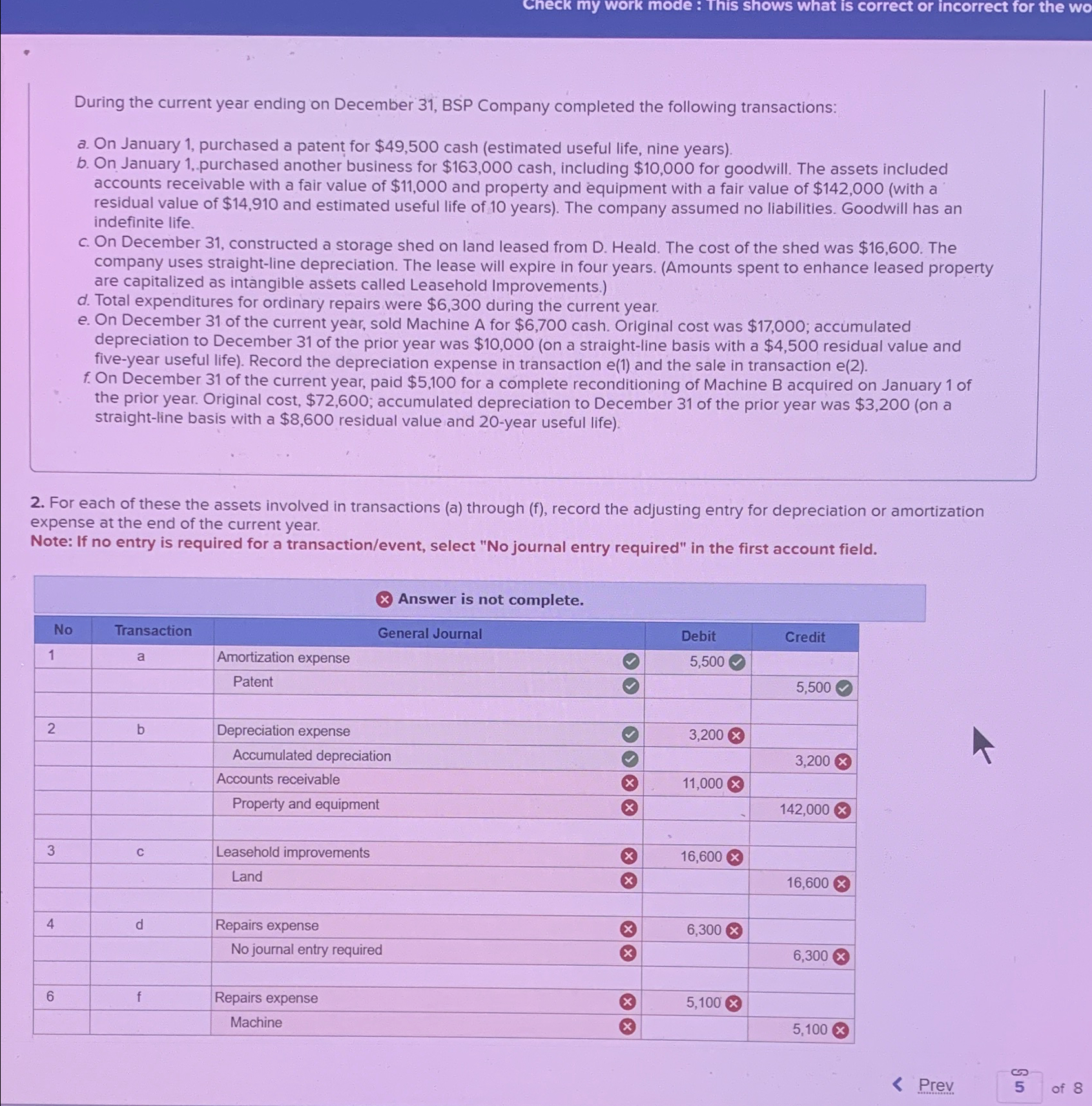  Check my work mode: This shows what is correct or incorrect