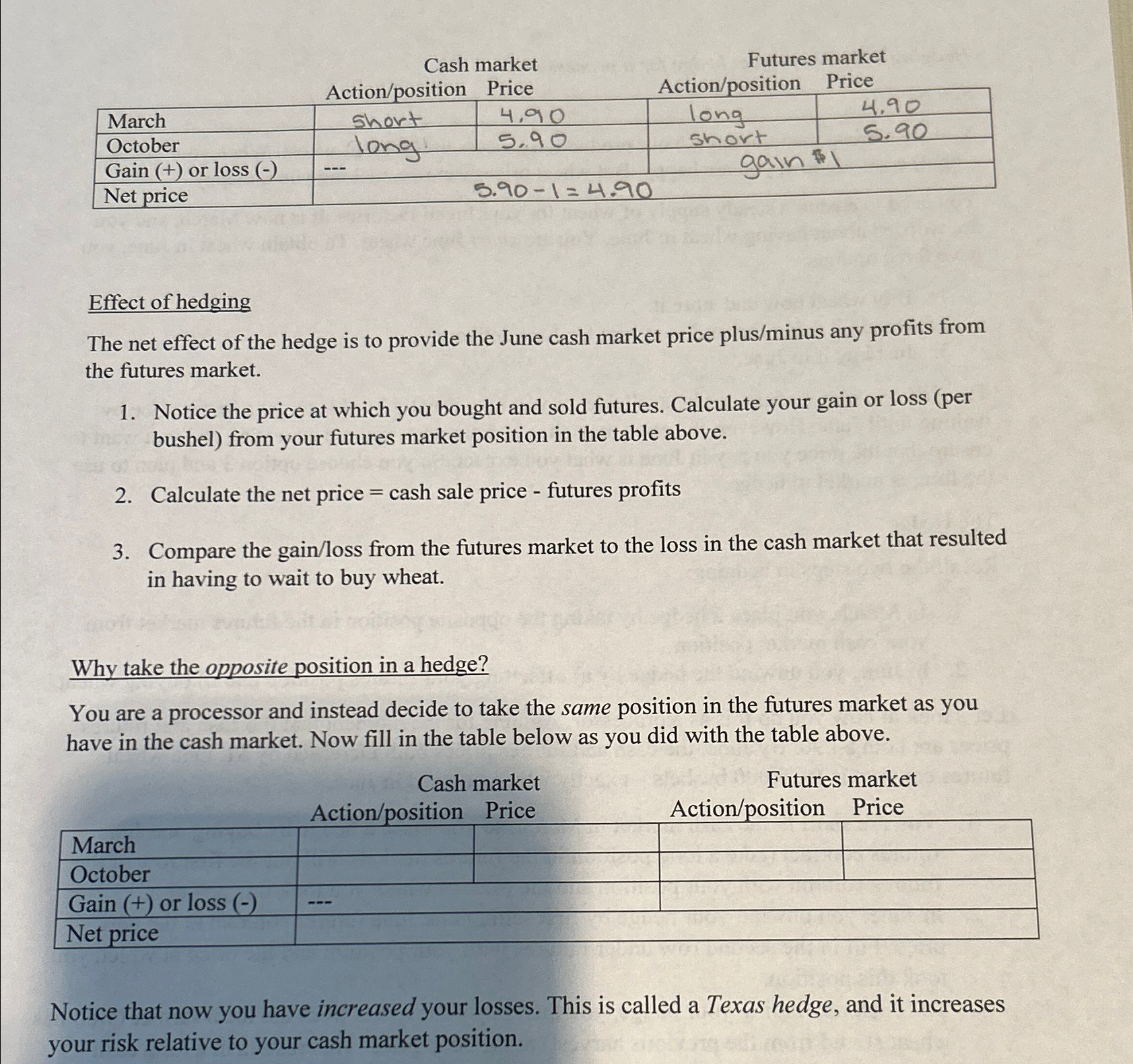  Hedging 102: The perfect hedge for a processor Setup You are