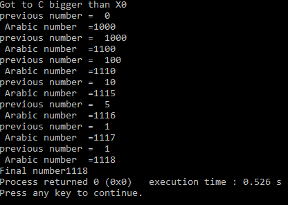 code using random file access techniqes that translates roman numerals to arabic