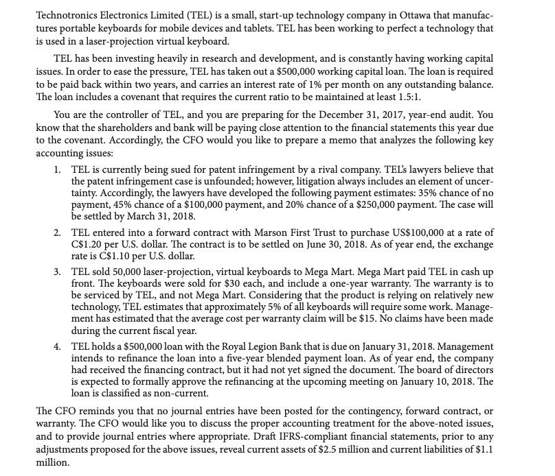 Technotronics Electronics Limited (TEL) is a small, start-up technology company in