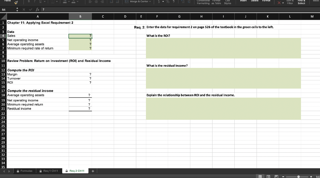D E F 1 Chapter 11: Applying Excel Name: 2 3 Data