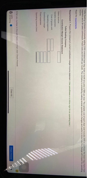 is total 17.000 passengers d. Use the contribution margin to project operating