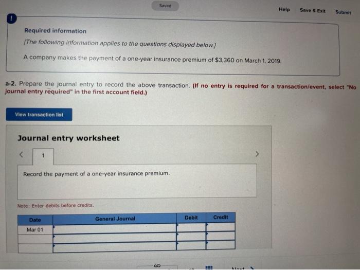  Saved Help Save & Exit Submit Required information The following information
