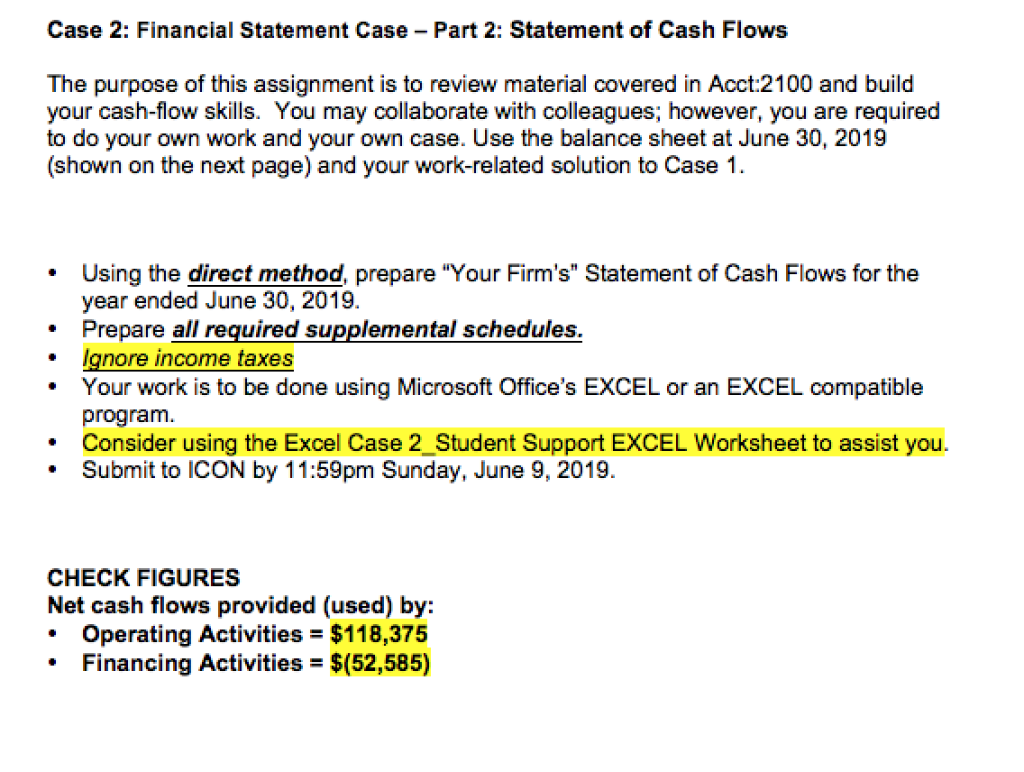  Also need reconciliation. Case 2: Financial Statement Case Part 2: Statement