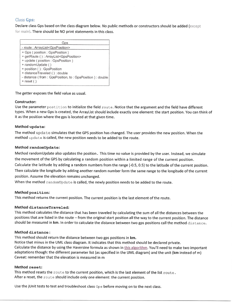 /**************************************************************** * These are the jUnit tests to test the class GpsPosition.