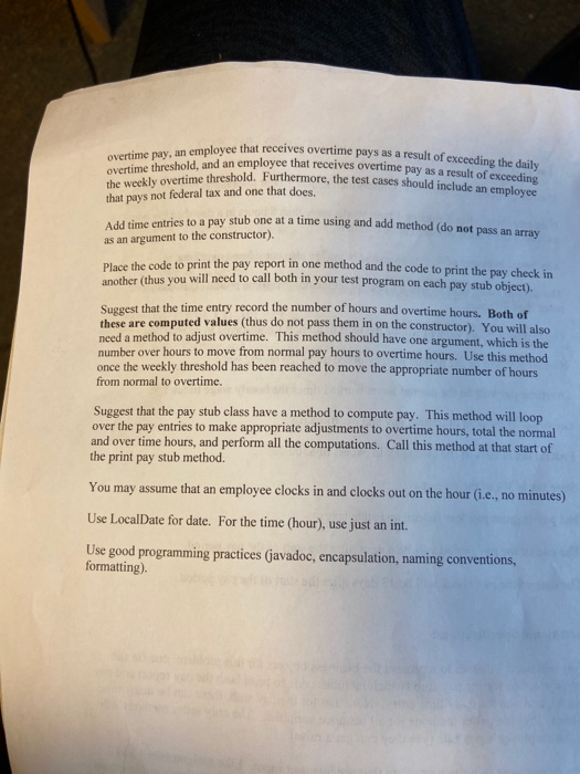 employees. Each employee clocks in at that start of a work period