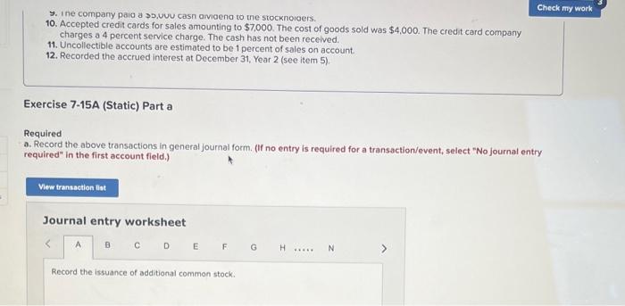 following information applies to the questions displayed below.] The following post-closing trial