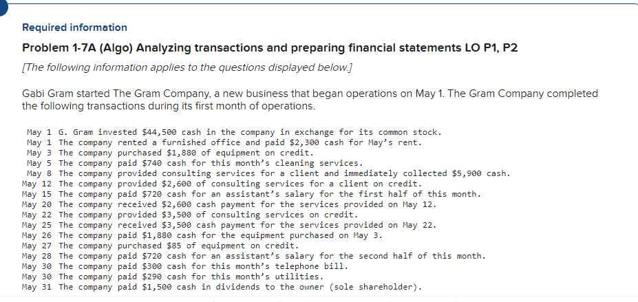  Prepare the balance sheet for May 31 . Prepare the statement