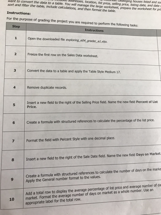  want to convert the data to a table. You eel bataloging