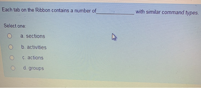 enable you to do? Select one: a. Display a list of shortcut