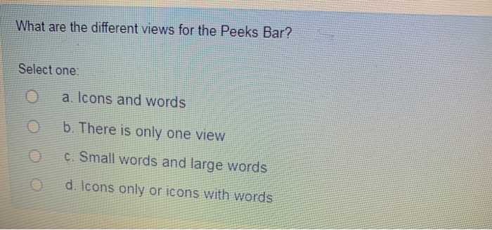 the buttons on the Quick Access Toolbar d. Customize the buttons on
