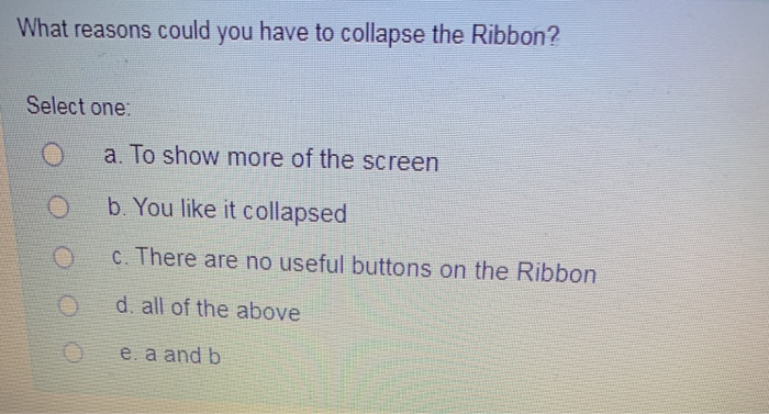 the Ribbon Each tab on the Ribbon contains a number of with