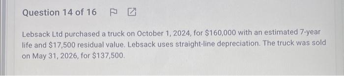  please help asap! will give thimbs up :) Lebsack Ltd purchased