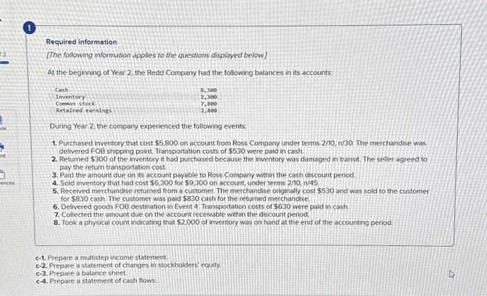  Prepare a multistep income statement. Complete this question by entering your