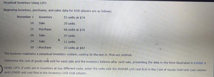  Perpetual Inventory Using UFO Beginning inventory, purchases, and sales data for