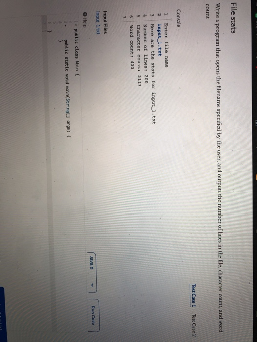  File stats Write a program that opens the flename specified by