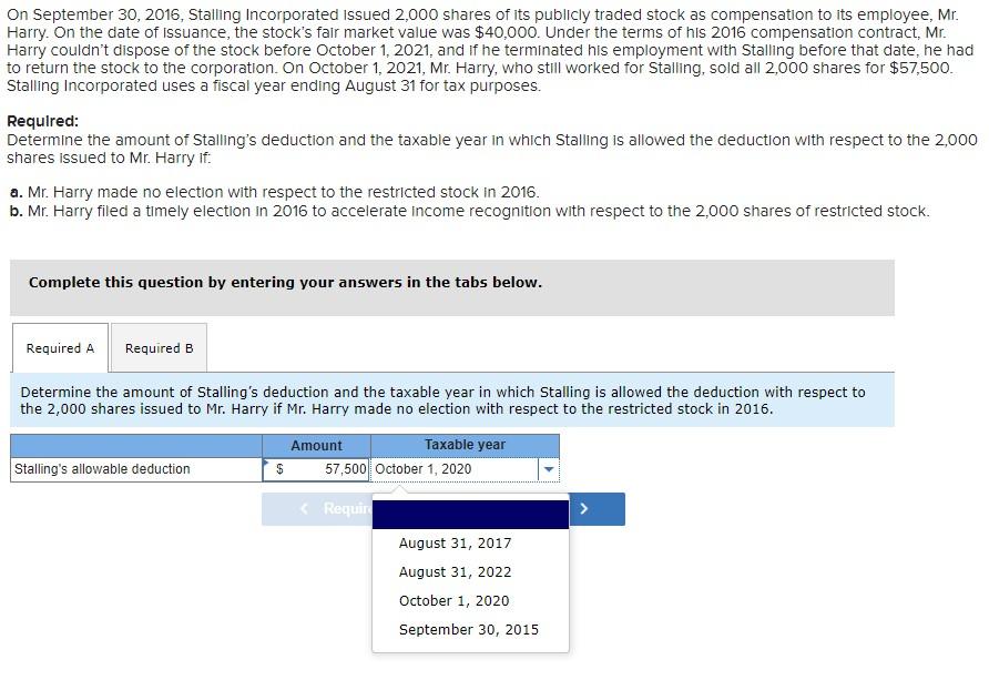  Please answer A and B for the amount and date On