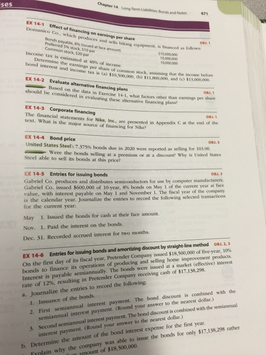  Question EX 14-2 Based on the data in Exercise 14-1 what