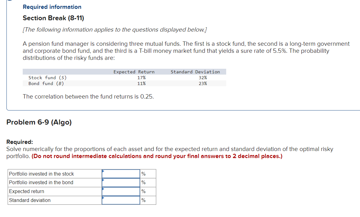  Required information Section Break (8-11) [The following information applies to the
