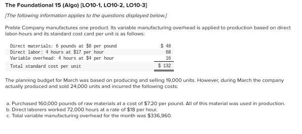 if possible please show work, thank you The Foundational 15 (Algo)