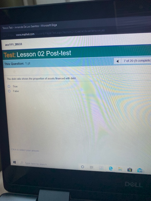  Take a Test. Amanda De Los Santos - Microsoft Edge www.math.comue