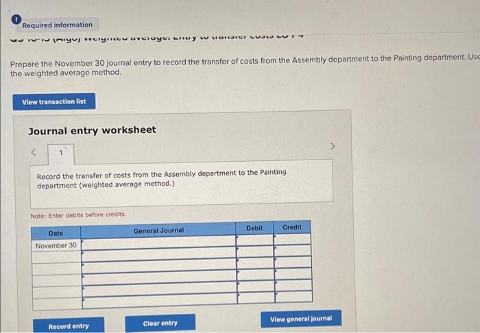 units during November. The following production activity in both units and costs
