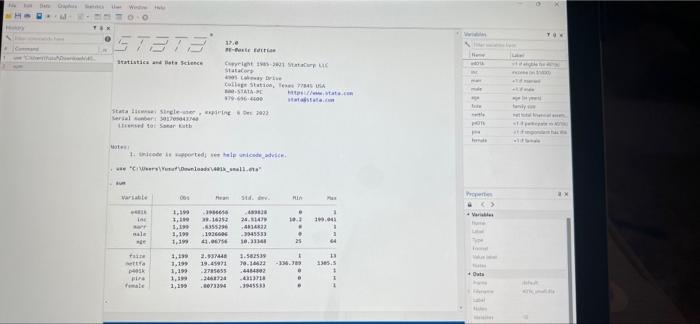  can you please help me with Stata? can you please take