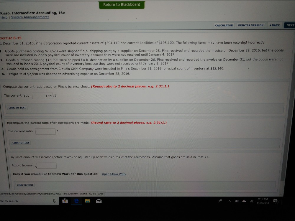  Return to Blackboard Kieso, Intermediate Accounting, 16e Help I System Announcements