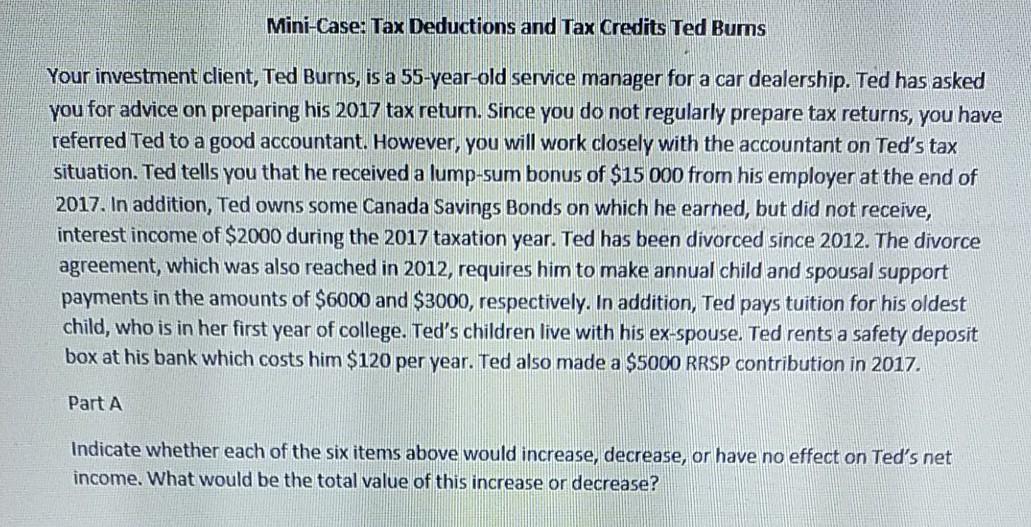 this is mini case study I need solution asap Mini-Case: Tax