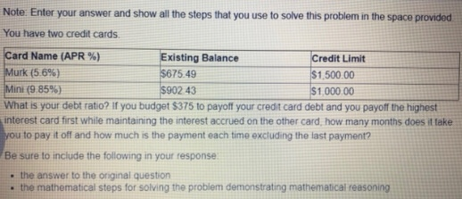  Note: Enter your answer and show all the steps that you