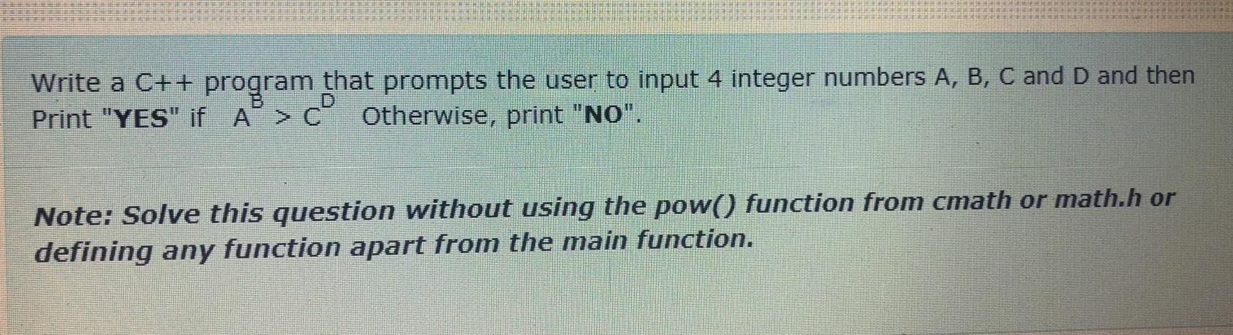  Write a C++ program that prompts the user to input 4